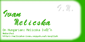 ivan melicska business card